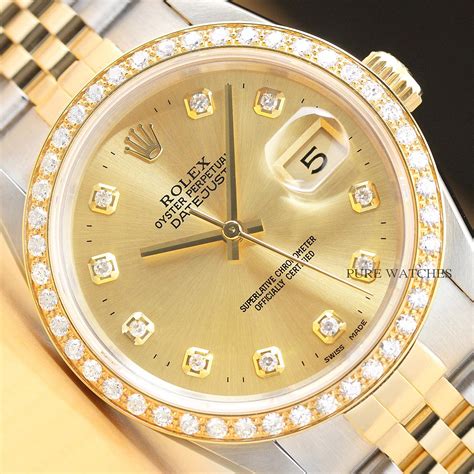 rolex datejust steel yellow gold|Rolex Datejust 18k gold diamond.